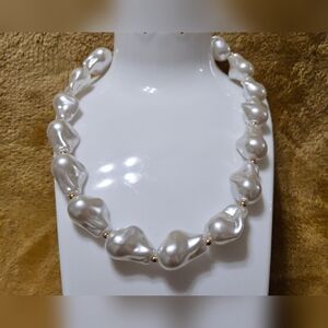 Classic Pearl-Style White Choker Necklace -16 Inches Women Jewelry